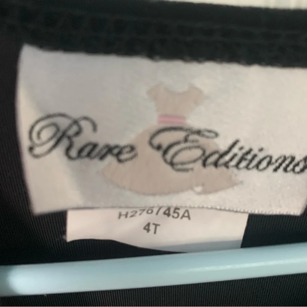 Rare Editions (4T) Black and White Dress with Bow and underlay slip - Picture 3 of 6